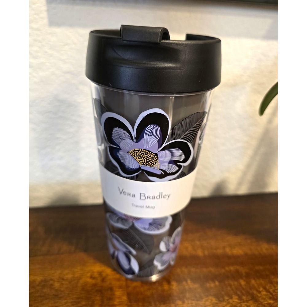 Vera Bradley Blooms Shower Travel Mug 16 oz Plastic Drink-Through Lid 22980-R82 - Picture 1 of 8